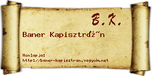 Baner Kapisztrán névjegykártya